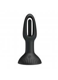 Черная анальная пробка с функцией фингеринга Hubert - 13,9 см. - Baile