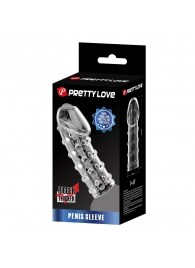 Прозрачная открытая насадка на пенис с бугорками - 19,8 см. - Baile - в Коломне купить с доставкой