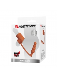 Телесная насадка на пенис и мошонку с анальным стимулятором Rilley - Baile - в Коломне купить с доставкой