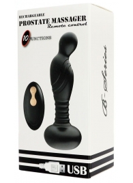 Черный массажер простаты с вибрацей и возвратно-поступательными движениями - Boys of Toys - в Коломне купить с доставкой
