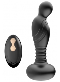 Черный массажер простаты с вибрацей и возвратно-поступательными движениями - Boys of Toys - в Коломне купить с доставкой