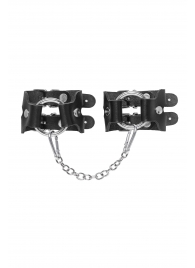 Черные кожаные наручники-браслеты из двух ремешков - Pecado - купить с доставкой в Коломне