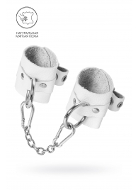 Белые мягкие кожаные наручники с люверсами - Pecado - купить с доставкой в Коломне