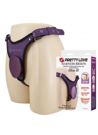 Фиолетовые трусики харнесс с платформой Caludio III - Baile - купить с доставкой в Коломне