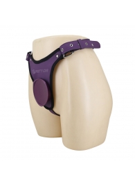 Фиолетовые трусики харнесс с платформой Caludio III - Baile - купить с доставкой в Коломне