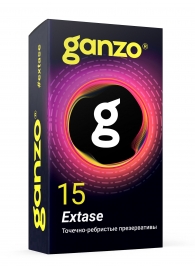 Презервативы анатомической формы с точечной и ребристой структурой Ganzo Extase - 15 шт. - Ganzo - купить с доставкой в Коломне