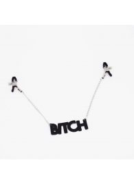 Зажимы на соски с кожаной подвеской Bitch - Crazy Handmade - купить с доставкой в Коломне