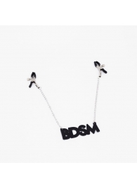 Зажимы на соски с кожаной подвеской BDSM - Crazy Handmade - купить с доставкой в Коломне