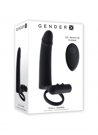 Черная вибронасадка для двойного проникновения Full Swing - Gender X - купить с доставкой в Коломне