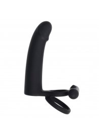 Черная вибронасадка для двойного проникновения Full Swing - Gender X - купить с доставкой в Коломне