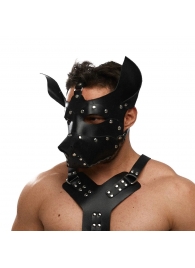 Черная кожаная маска «Собака» - Crazy Handmade - купить с доставкой в Коломне
