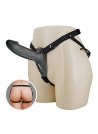 Черный полый мужской страпон London - 16,8 см. - Baile - купить с доставкой в Коломне