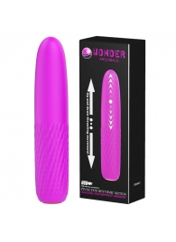 Лиловый перезаряжаемый вибратор с возвратно-поступательными движениями - 14,9 см. - Baile