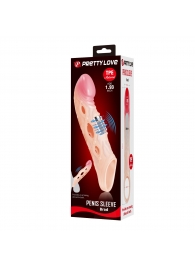 Телесная удлиняющая насадка с рельефом и вибрацией Brad - 21,3 см. - Baile - в Коломне купить с доставкой