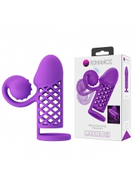 Фиолетовая вибронасадка с клиторальным отростком Harden - Baile - в Коломне купить с доставкой