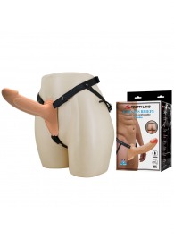 Телесный полый мужской страпон London - 16,8 см. - Baile - купить с доставкой в Коломне