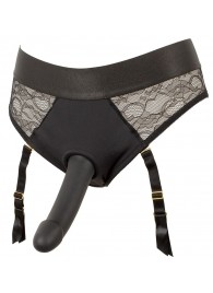 Черный женский страпон Strap-on Set: трусики и насадка - Orion - купить с доставкой в Коломне