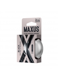 Черные утолщенные презервативы MAXUS Extra Strong с железным кейсом - 3 шт. - Maxus - купить с доставкой в Коломне