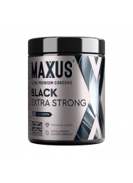 Черные утолщенные презервативы MAXUS Extra Strong с железным кейсом - 15 шт. - Maxus - купить с доставкой в Коломне