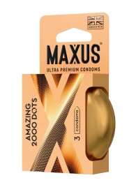 Точечные презервативы MAXUS 2000 Amazing Dots с железным кейсом - 3 шт. - Maxus - купить с доставкой в Коломне