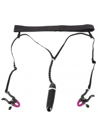 Женские вибростринги с зажимами для половых губ Spreader String with Vibrator - Orion - купить с доставкой в Коломне