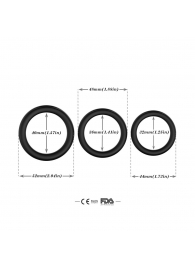 Набор из 3 черных эрекционных колец Stay Hard - Boys of Toys - в Коломне купить с доставкой