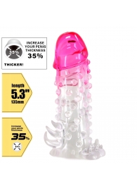 Прозрачно-розовая насадка на пенис Wilford - 13,5 см. - Baile - в Коломне купить с доставкой
