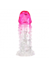 Прозрачно-розовая насадка на пенис Wilford - 13,5 см. - Baile - в Коломне купить с доставкой