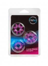 Набор из 3 лиловых эрекционных колец различной формы - Erowoman-Eroman - в Коломне купить с доставкой