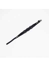 Черный ажурный чокер с золотистой фурнитурой - Crazy Handmade - купить с доставкой в Коломне