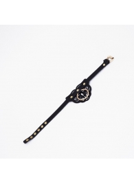 Черный чокер с клепками и золотистой фурнитурой - Crazy Handmade - купить с доставкой в Коломне