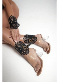 Черный фигурные оковы с золотистой фурнитурой - Crazy Handmade - купить с доставкой в Коломне