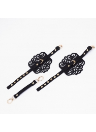 Черный фигурные оковы с золотистой фурнитурой - Crazy Handmade - купить с доставкой в Коломне