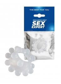 Эластичное эрекционное кольцо с двумя рядами шариков - Sex Expert - в Коломне купить с доставкой