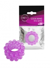 Лиловое эрекционное кольцо с 2 рядами стимулирующих шариков - Erowoman-Eroman - в Коломне купить с доставкой