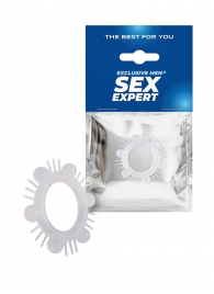 Эластичное эрекционное кольцо с шипиками и шариками - Sex Expert - в Коломне купить с доставкой