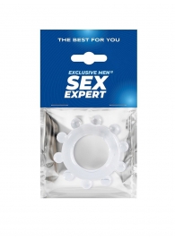 Прозрачное эрекционное кольцо со стимулирующими шариками - Sex Expert - в Коломне купить с доставкой