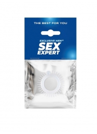 Эластичное эрекционное кольцо с шипиками и шариком - Sex Expert - в Коломне купить с доставкой