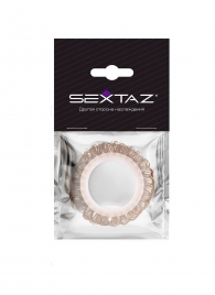 Эрекционное кольцо с бежевыми «ресничками» - Sextaz - в Коломне купить с доставкой