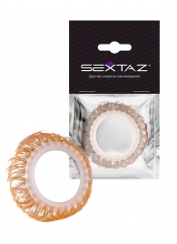 Эрекционное кольцо с бежевыми «ресничками» - Sextaz - в Коломне купить с доставкой