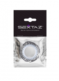 Эластичное эрекционное колечко с черными «ресничками» - Sextaz - в Коломне купить с доставкой