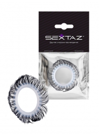 Эластичное эрекционное колечко с черными «ресничками» - Sextaz - в Коломне купить с доставкой