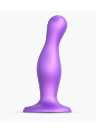 Фиолетовая насадка Strap-On-Me Dildo Plug Curvy size M - Strap-on-me - купить с доставкой в Коломне