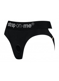 Черные трусики для насадок Heroine Lingerie Harness - size XL - Strap-on-me - купить с доставкой в Коломне