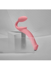 Розовый безремневой страпон Strap-on-me Semi-Realistic Bendable Strap-On size XL - Strap-on-me - купить с доставкой в Коломне