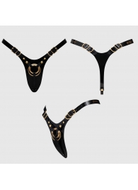 Черный пояс для фиксации насадок Strap-On-Me Leatherette Harness Fabulous - Strap-on-me - купить с доставкой в Коломне