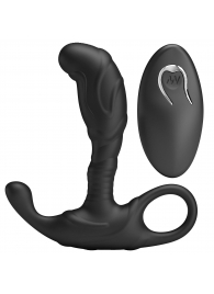 Черный изогнутый массажёр простаты с вибрацией и пультом ДУ - Baile - в Коломне купить с доставкой