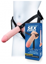 Мужской полый страпон на регулируемых ремешках - 22 см. - Sex Expert - купить с доставкой в Коломне