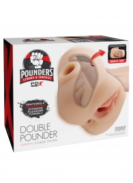 Телесный мастурбатор с вибрацией Double Pounder Vibrating Squeeze Stroker - Pipedream - в Коломне купить с доставкой