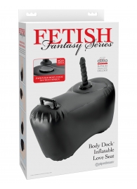 Черное надувное кресло с платформой для фиксации дилдо Body Dock Inflatable Love Seat - Pipedream - купить с доставкой в Коломне